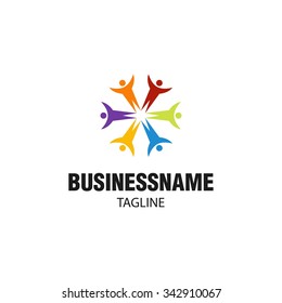 Swoosh People Logo Vector Template