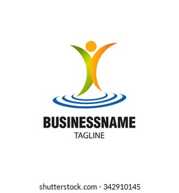 Swoosh People Logo Vector Template
