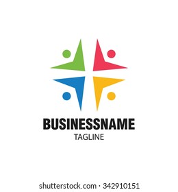Swoosh People Logo Vector Template