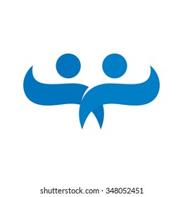swoosh person logo vector.