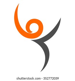 swoosh person logo vector.