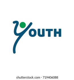 Swoosh Person Logo Vector. Youth Vector Logo.