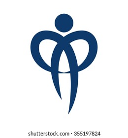 swoosh person symbol. logo vector.