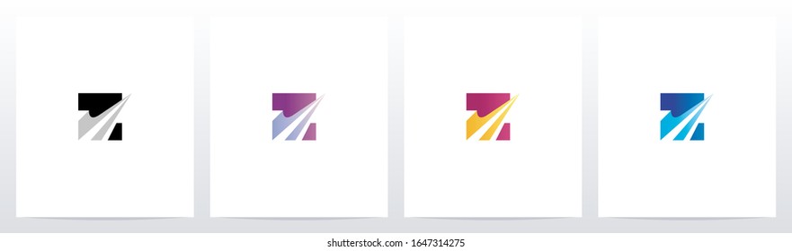 Swoosh Pointed Graphic On Letter Logo Design Z