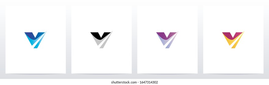 Swoosh Pointed Graphic On Letter Logo Design V