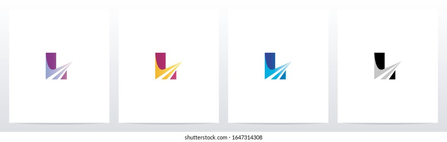 Swoosh Pointed Graphic On Letter Logo Design L