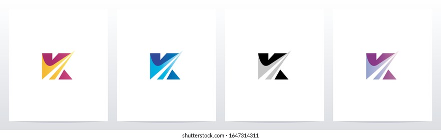 Swoosh Pointed Graphic On Letter Logo Design K