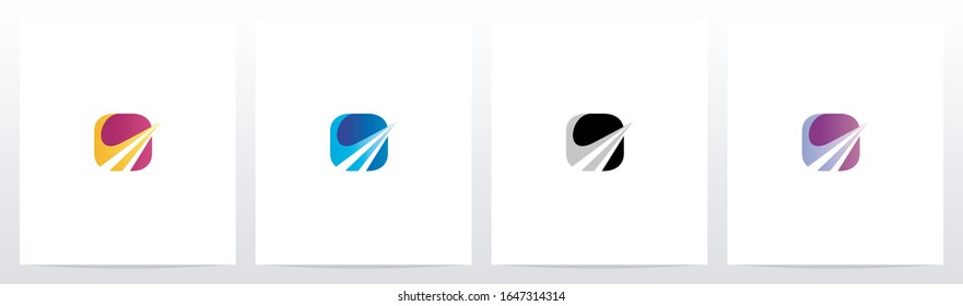 Swoosh Pointed Graphic On Letter Logo Design O