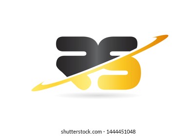 swoosh RS R S yellow black alphabet letter combination suitable as a logo icon design for a company or business