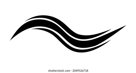 Swoosh sea wave logo template for tourism water icon designed