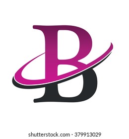 Swoosh Serif Alphabet logo icon letter B
