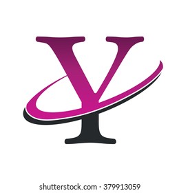Swoosh Serif Alphabet logo icon letter Y