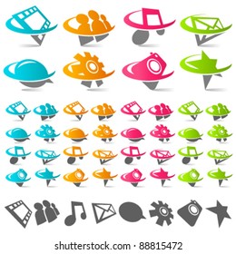 Swoosh Social Media Logo Icons