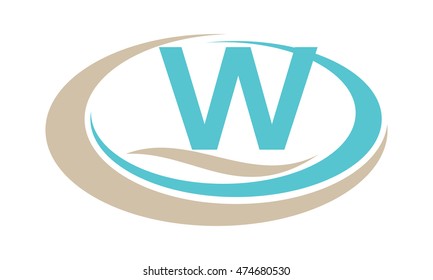 Swoosh Spa Beach Initial W
