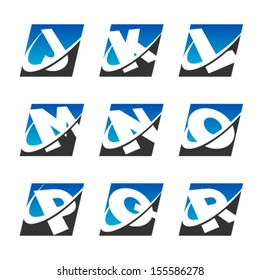 Swoosh sport alphabet logo icons set 2