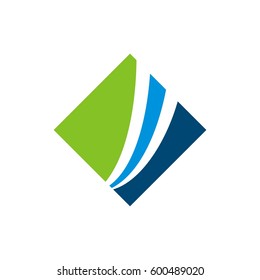 Swoosh in Square for Finance Logo Template Illustration Design. Vector EPS 10.