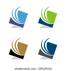 Swoosh in Square Logo Template Illustration Design. Vector EPS 10.