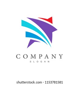 swoosh star logo template
