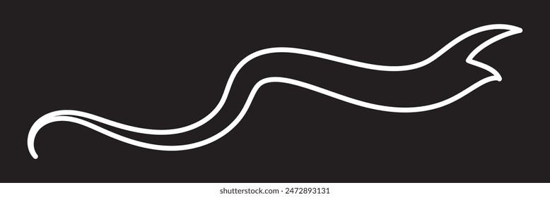Swoosh, Swash Unterstrich Strich Set. Handgezeichnetes Swirl Swoosh unterstreichen kalligrafisches Element. Vektorillustration.
