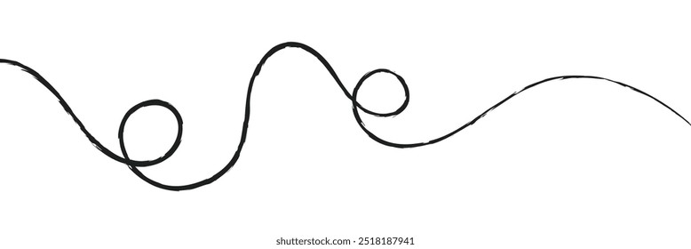 Swoosh, Unterstreichungsstrich-Satz mit Schrägstrich. Abstrakte wellenförmige dünne Linie. Squiggle-Elemente. Vektorgrafik einzeln.	