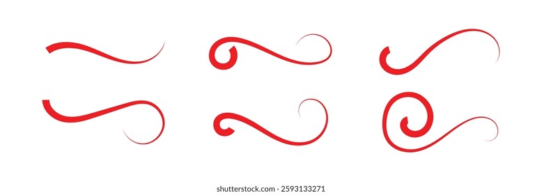 Swoosh, swash underline stroke set. Hand drawn swirl swoosh underline calligraphic element. Vector illustration. Vector stroke line lettering underlines collection in eps 10.