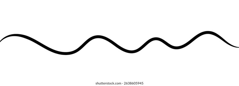 Swoosh, swash underline stroke set. Abstract wavy thin line. Squiggle elements. Vector illustration. EPS 10. isolated on the white background. 