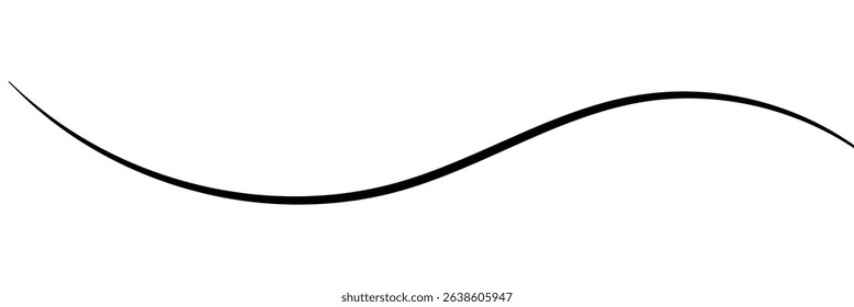 Swoosh, swash underline stroke set. Abstract wavy thin line. Squiggle elements. Vector illustration. EPS 10. isolated on the white background. 