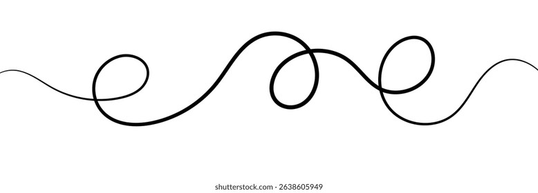 Swoosh, swash underline stroke set. Abstract wavy thin line. Squiggle elements. Vector illustration. EPS 10. isolated on the white background. 