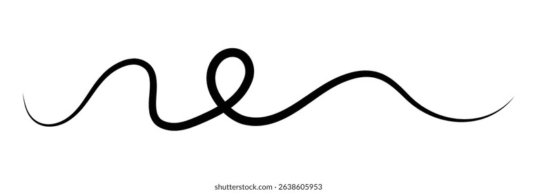 Swoosh, swash underline stroke set. Abstract wavy thin line. Squiggle elements. Vector illustration. EPS 10. isolated on the white background. 