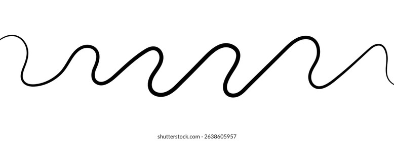 Swoosh, swash underline stroke set. Abstract wavy thin line. Squiggle elements. Vector illustration. EPS 10. isolated on the white background. 