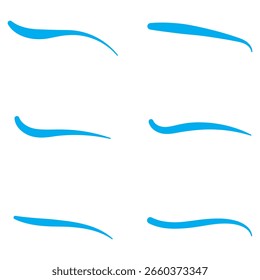 Aperto, traçado com sublinhado swash definido. Espiral desenhado à mão sobe sublinhado elemento caligráfico. Ilustração vetorial. Design de variedade. Eps10