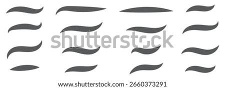 Swoosh swash underline stroke set Hand drawn swirl swoosh underline calligraphic element 