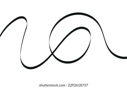 Swoosh, swash underline stroke set.Abstract wavy thin line. Squiggle elements. Vector isolated illustration