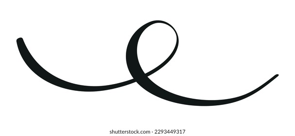 Swoosh, swash underline stroke set.Abstract wavy thin line. Squiggle elements. Vector isolated illustration