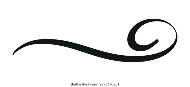 Swoosh, swash underline stroke set.Abstract wavy thin line. Squiggle elements. Vector isolated illustration