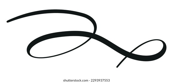 Swoosh, swash underline stroke set.Abstract wavy thin line. Squiggle elements. Vector isolated illustration