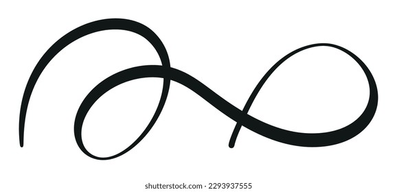Swoosh, swash underline stroke set.Abstract wavy thin line. Squiggle elements. Vector isolated illustration