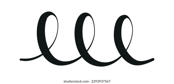 Swoosh, swash underline stroke set.Abstract wavy thin line. Squiggle elements. Vector isolated illustration