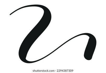Swoosh, balancear el juego de trazo de subrayado.Resumen de la línea delgada ondulada. Teclear elementos. Ilustración aislada del vector
