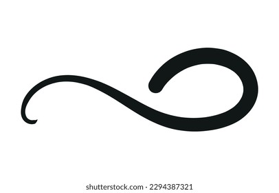 Swoosh, swash underline stroke set.Abstract wavy thin line. Squiggle elements. Vector isolated illustration