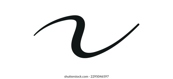 Swoosh, swash underline stroke set.Abstract wavy thin line. Squiggle elements. Vector isolated illustration