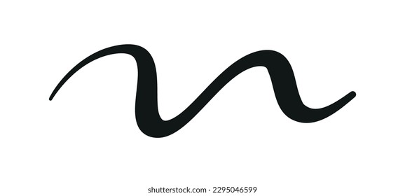 Swoosh, swash underline stroke set.Abstract wavy thin line. Squiggle elements. Vector isolated illustration