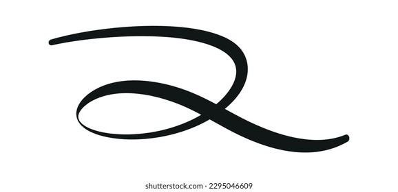 Swoosh, swash underline stroke set.Abstract wavy thin line. Squiggle elements. Vector isolated illustration