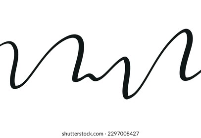 Swoosh, balancear el juego de trazo de subrayado.Resumen de la línea delgada ondulada. Teclear elementos. Ilustración aislada del vector