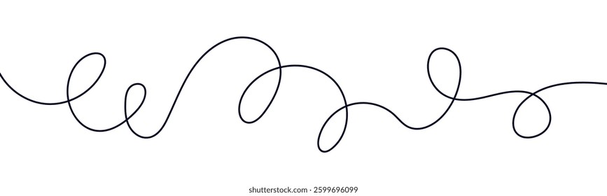 Swoosh, swash underline stroke set.Abstract wavy thin line. Squiggle elements. Vector isolated illustration