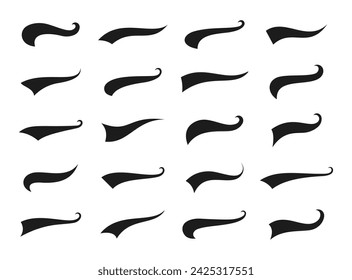swoosh and swooshes tails collection. swash tails. Vector illustration