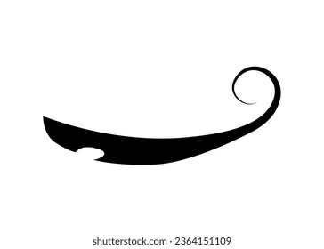 Swoosh typography text tail shape. Calligraphic decoration swish symbol. Retro underline, black stroke or ornament design vector illustration