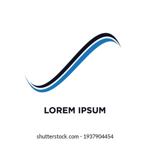 Swoosh wave abstract logo design template