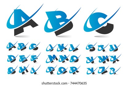 Swoosh Wave Alphabet logo Icons