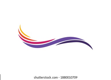 swoosh wave colorful logo design concept vector template